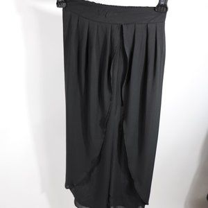 Flowy crop pants black